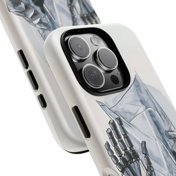 Artistic Tough Magnetic Phone Case - Robot Hand Design - Image 5