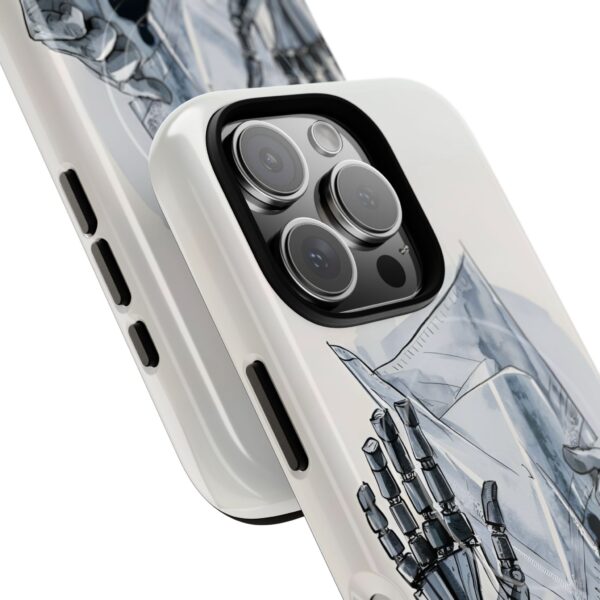 Artistic Tough Magnetic Phone Case - Robot Hand Design - Image 2